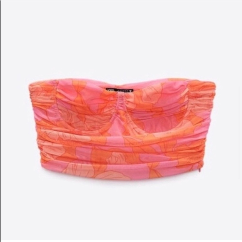 Zara limited edition Pink and Orange corset Crop Top